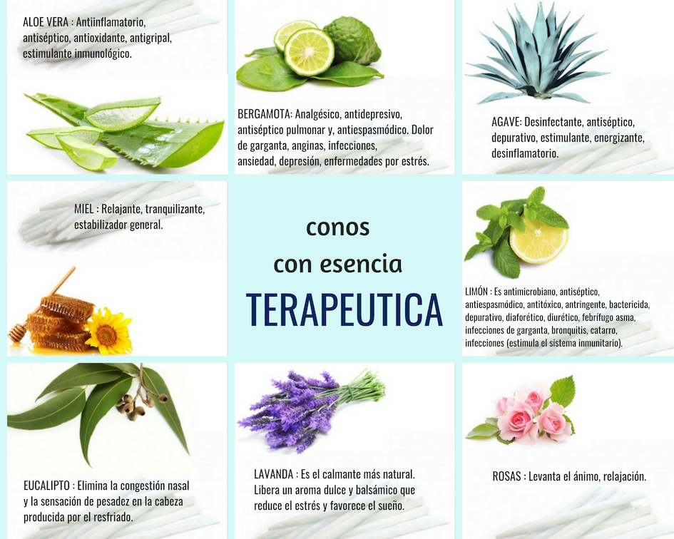 Conos para limpieza de oídos con aceite esencial terapéutico